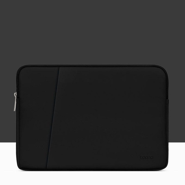 Baona BN-Q001 PU Leatherette Laptop Bag, Colour: Double-layer Midnight Black, Size: 11/12 inch