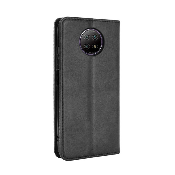 Xiaomi Redmi Note 9T 5G / Note 9 5G Magnetic Buckle Retro Crazy Horse Texture Horizontal Flip Leather Case with Holder & Card Slots & Photo Frame(Black)