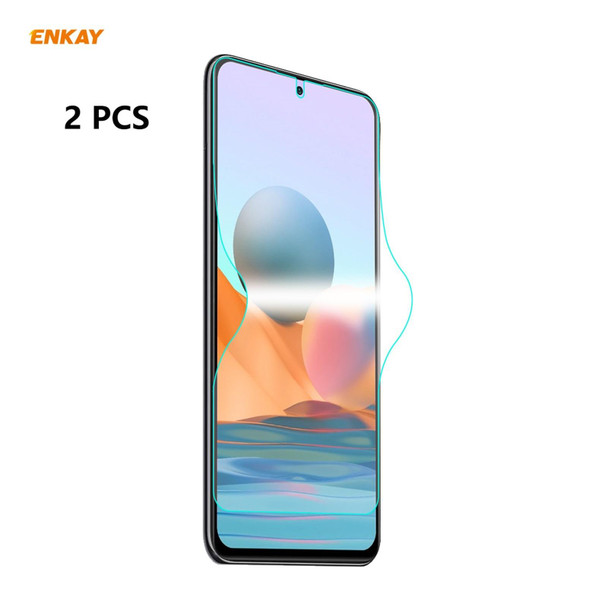 Redmi Note 10 Pro / Note 10 Pro Max 2 PCS ENKAY Hat-Prince Full Glue Full Coverage Screen Protector Explosion-proof Hydrogel Film