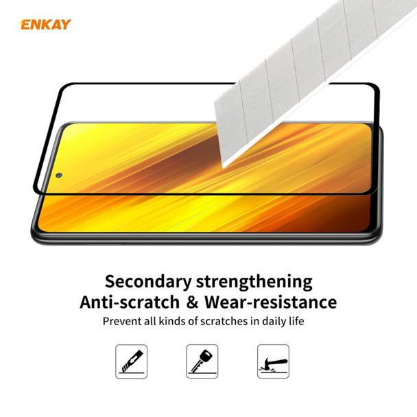 Xiaomi Poco X3 / X3 NFC 10 PCS ENKAY Hat-Prince Full Glue 0.26mm 9H 2.5D Tempered Glass Full Coverage Film