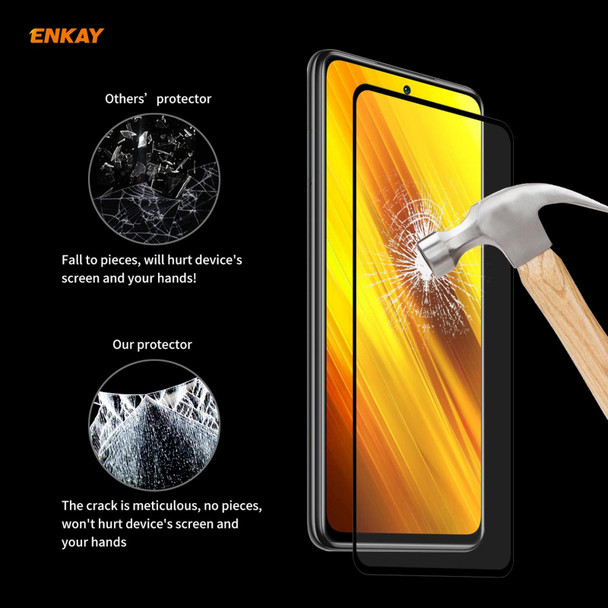 Xiaomi Poco X3 / X3 NFC 10 PCS ENKAY Hat-Prince Full Glue 0.26mm 9H 2.5D Tempered Glass Full Coverage Film