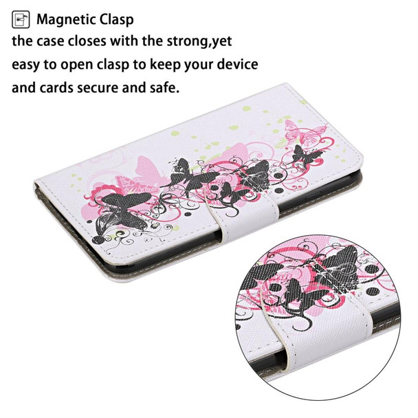 Xiaomi Redmi Note 8T Colored Drawing Pattern Horizontal Flip Leather Case with Holder & Card Slots & Wallet(Four Butterfly)