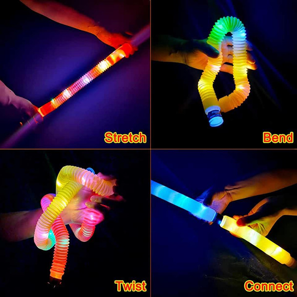 12 Piece LED Pop Fidget Tubes