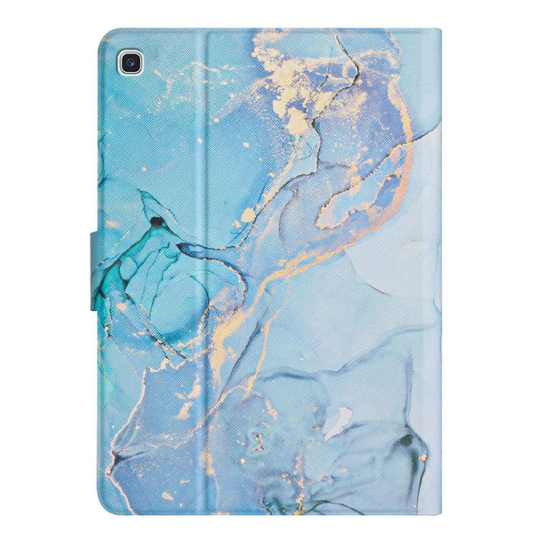 Samsung Galaxy Tab S6 Lite P610 Marble Pattern Smart Leather Tablet Case(Blue)