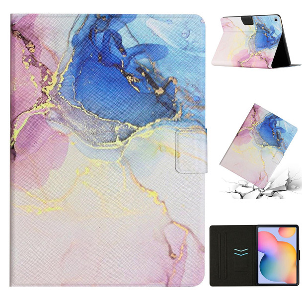 Samsung Galaxy Tab A7 Lite T220 Marble Pattern Smart Leather Tablet Case(Pink Blue)