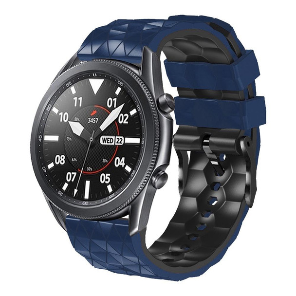 Samsung Gear S3 Frontier 22mm Football Pattern Two-Color Silicone Strap(Midnight Blue + Black)