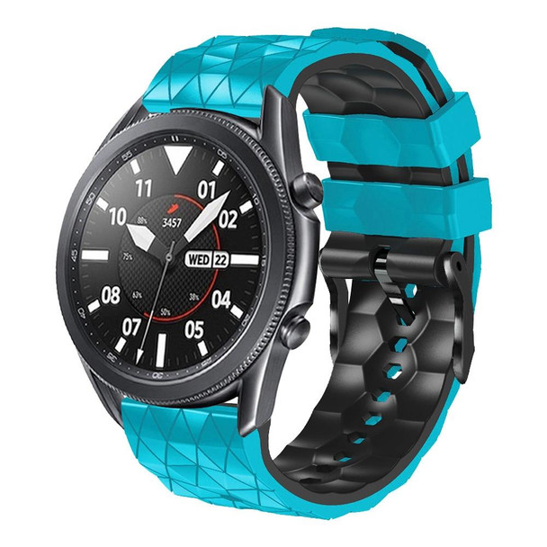 Samsung Gear S3 Frontier 22mm Football Pattern Two-Color Silicone Strap(Blue+Black)