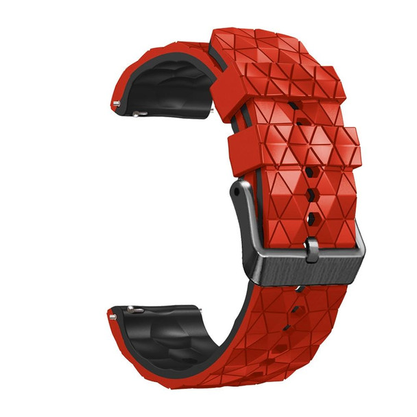 Samsung Gear S3 Frontier 22mm Football Pattern Two-Color Silicone Strap(Red+Black)