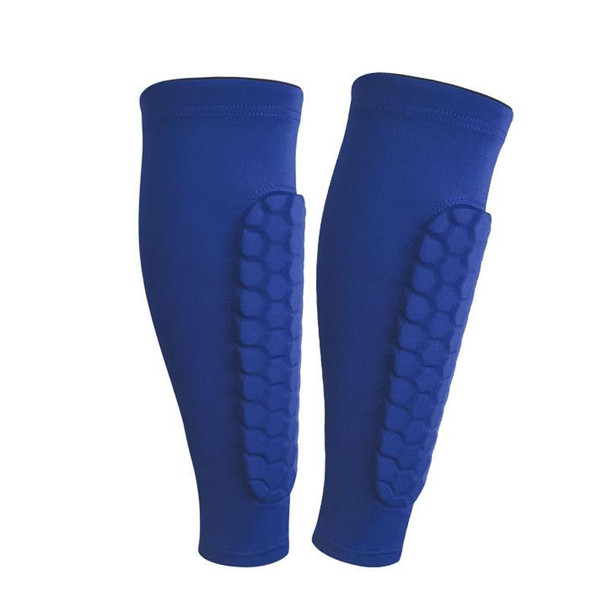 2PCS Sports Outdoor Basketball Ride Honeycomb Anti -Collision Leg Protection XL (Blue)