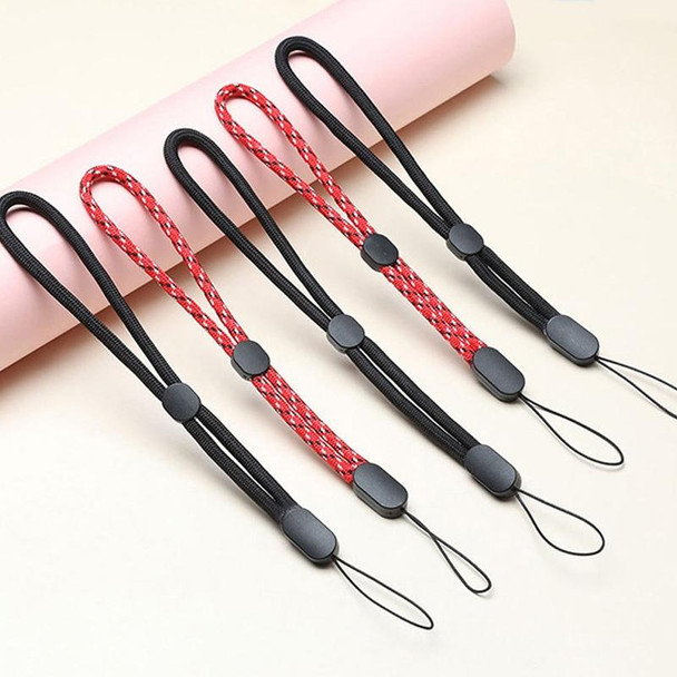 10 PCS Adjustable Mobile Phone Lanyard Short Type Lanyard Wrist Anti-lost Lanyard(Jacquard Red)