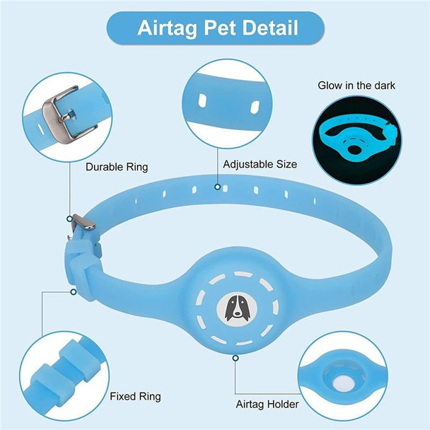 Pet Luminous Collar Locator Cover for Airtag, Specification: L(Luminous Pink)