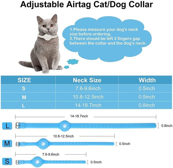 Pet Luminous Collar Locator Cover for Airtag, Specification: M(Luminous Blue)