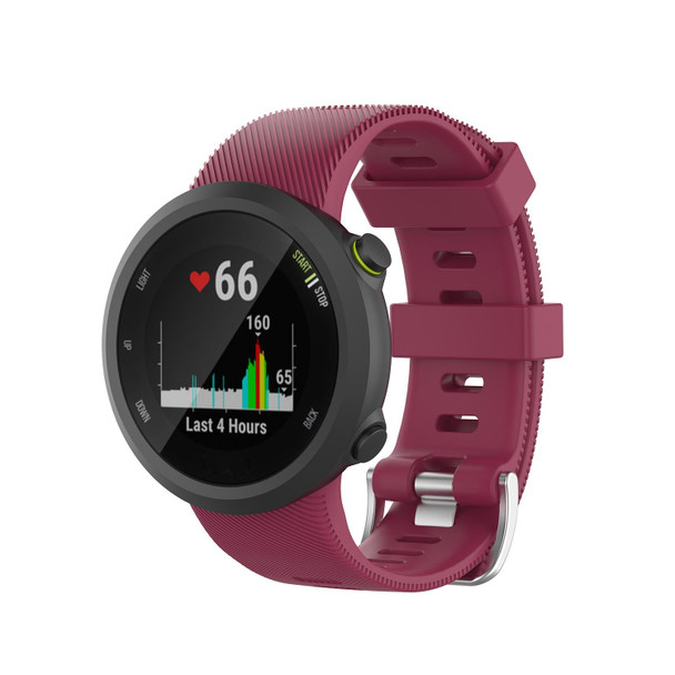 Garmin Forerunner 45 / Forerunner 45S Universal Twill Solid Color Silicone Watch Band(Claret)