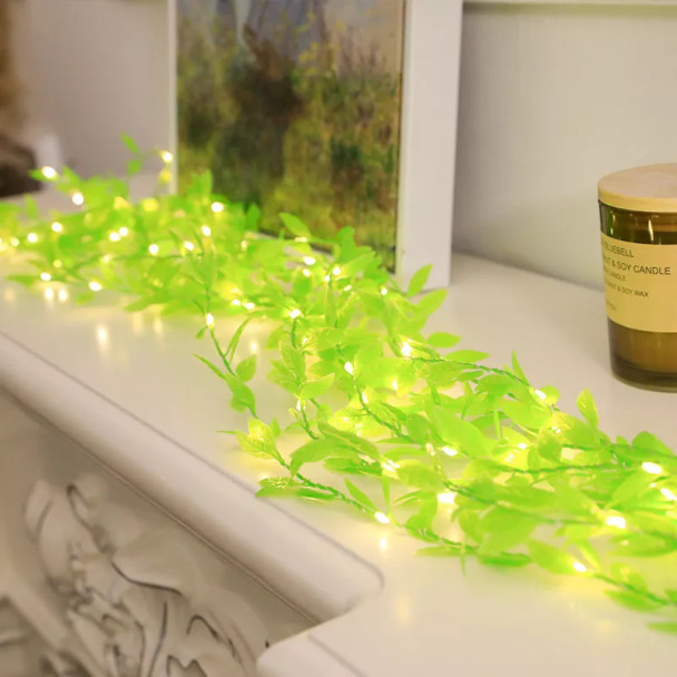 Artificial Hanging Leaves With Fairy Lights