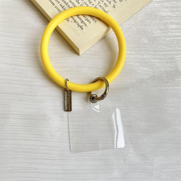 3 PCS Phone Case Silicone Bracelet Keychain Anti-fall Phone Lanyard with Patch(Lemon Yellow)