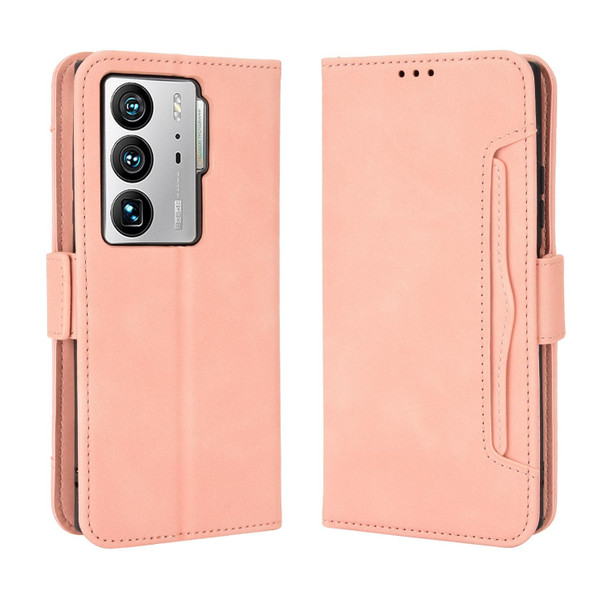 ZTE Axon 40 Ultra Skin Feel Calf Texture Card Slots Leather Phone Case(Pink)