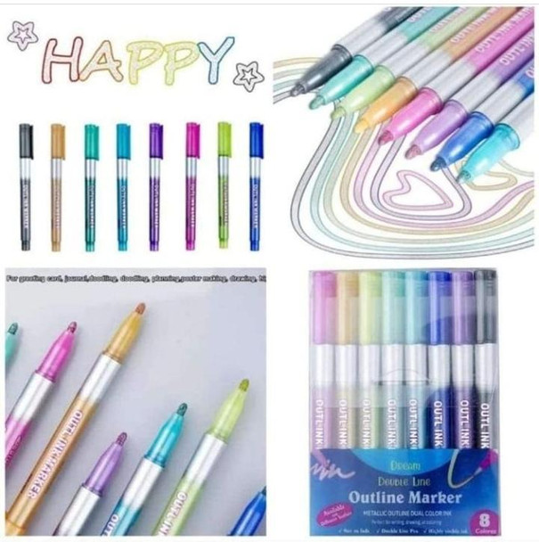 8 Piece Magical Outline Markers