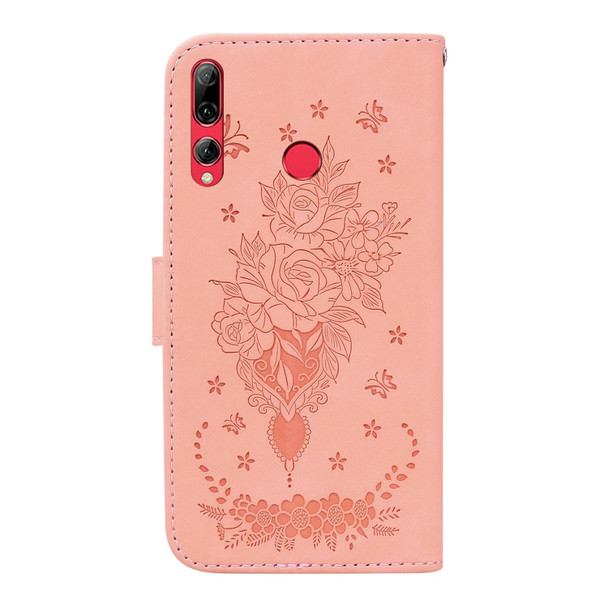 Huawei P Smart+ 2019 / Enjoy 9s Butterfly Rose Embossed Leather Phone Case(Pink)