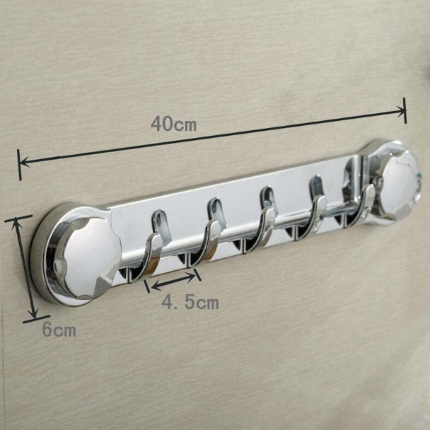 Suction Cup Hook Bathroom Towel Hook Multifunctional Row Hook(Chrome)