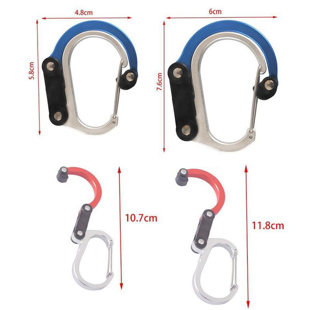 Aluminum Alloy D-type Outdoor Mountaineering Hook, Specification: S (Blue)