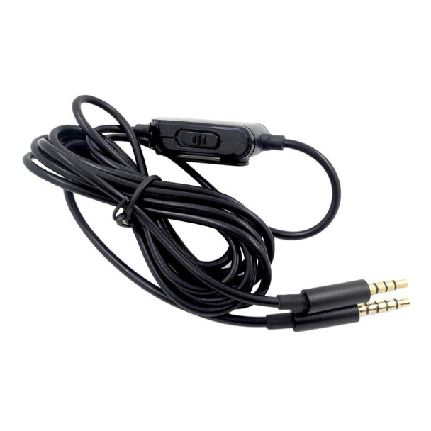 ZS0086 Volume Control Version Gaming Headphone Audio Cable for Logitech Astro A10 A40 A30 (Black)