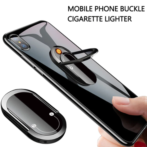 2 in 1 Rechargeable Cigarette Lighter and Phone Ring Bracket