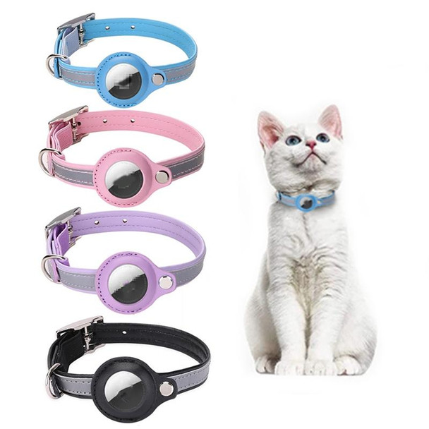 Airtag Tracker Protective Cover Pet PU Collar, Specification: XS(Pink)