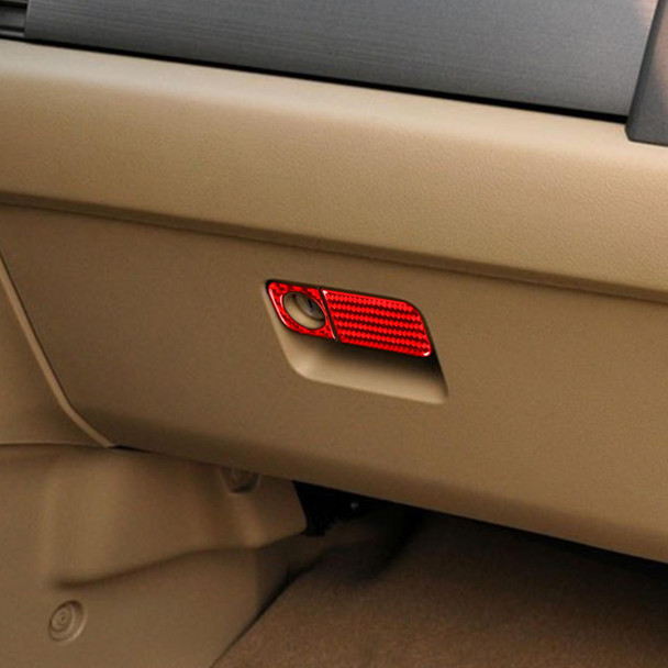2 PCS Set for Honda CRV 2007-2011 Carbon Fiber Car Glove Box Opening Frame Decorative Sticker, Left Drive (Red)