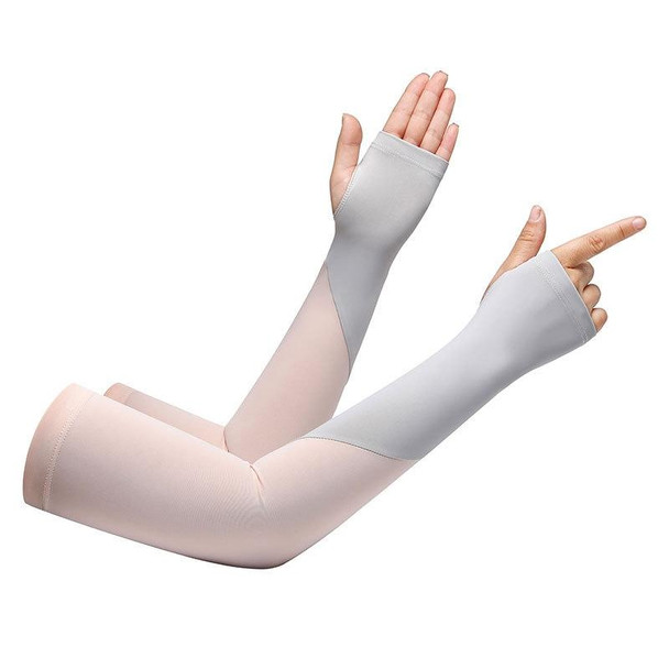 1 Pair Summer  Ice Silk Sunscreen Sleeves Riding Driving UV Protection, Color: Pink(One Code)