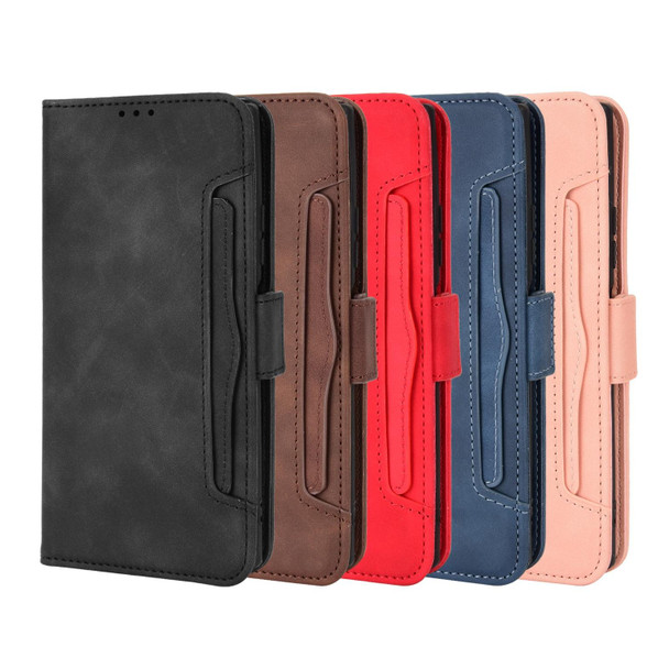 Xiaomi Redmi Note 11T Pro 5G Skin Feel Calf Texture Card Slots Leather Phone Case(Red)
