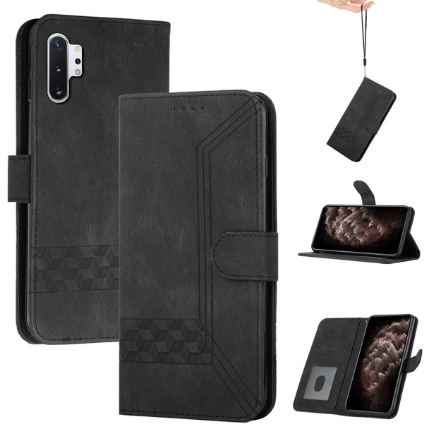 Huawei P30 Pro Cubic Skin Feel Flip Leather Phone Case(Black)