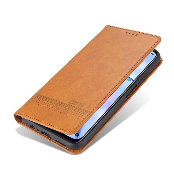 Huawei Enjoy 20 SE 4G AZNS Magnetic Calf Texture Horizontal Flip Leather Case with Card Slots & Holder & Wallet(Light Brown)