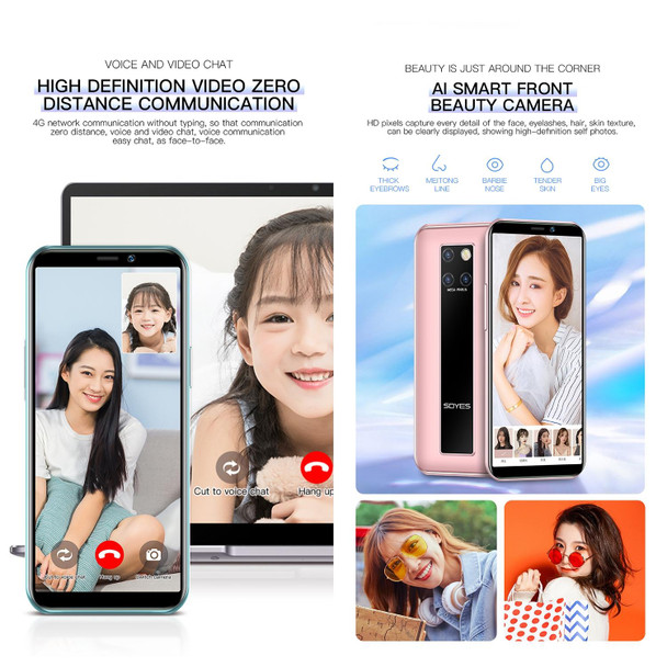 SOYES S10H, 3GB+64GB, Face Identification, 3.46 inch Android 9.0 MTK6739CW Quad Core up to 1.28GHz, Dual SIM, Bluetooth, WiFi, GPS, Network: 4G(Emerald)