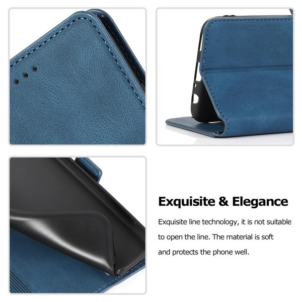 Huawei Enjoy 9s Retro Magnetic Closing Clasp Horizontal Flip Leather Case with Holder & Card Slots & Photo Frame & Wallet(Navy Blue)