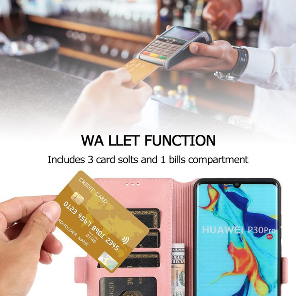 Huawei P30 Pro Retro Magnetic Closing Clasp Horizontal Flip Leather Case with Holder & Card Slots & Photo Frame & Wallet(Rose Gold)