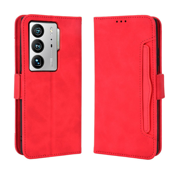 ZTE Axon 40 Ultra Skin Feel Calf Texture Card Slots Leather Phone Case(Red)