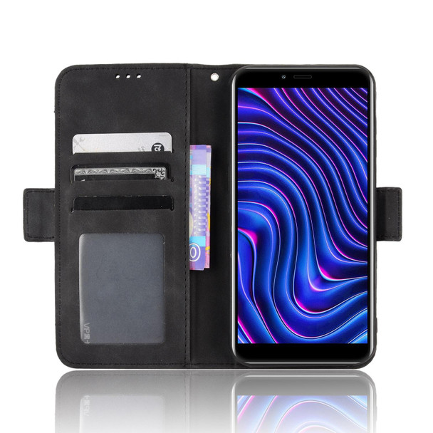 BLU C5 Max 2022 Skin Feel Calf Texture Card Slots Leatherette Phone Case(Black)