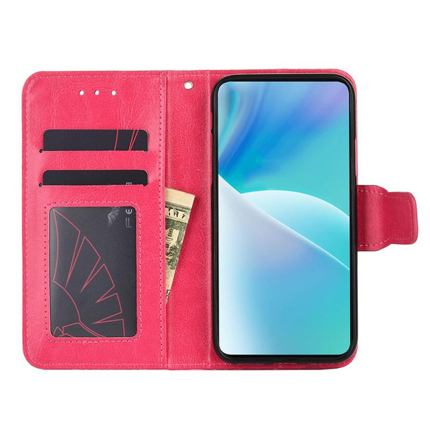 TCL 30Z/T602DL Crystal Texture Leather Phone Case(Rose Red)