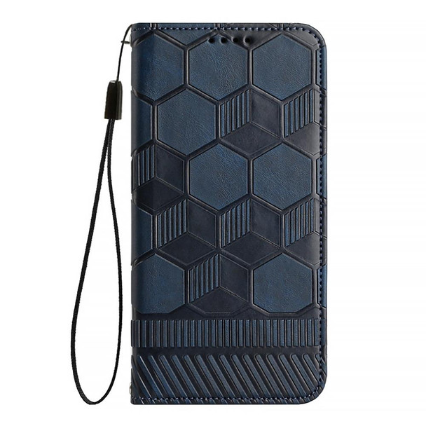 Football Texture Magnetic Leatherette Flip Phone Case - iPhone 12 Pro Max(Dark Blue)