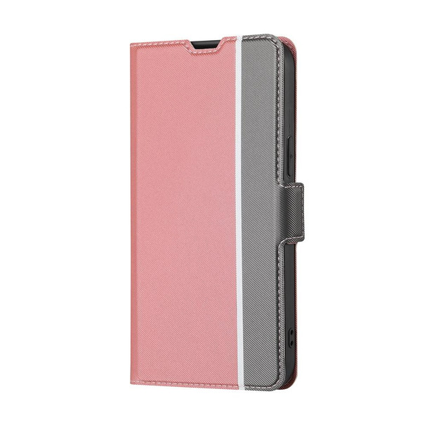 OPPO Reno 8 Pro 5G Twill Texture Side Button Leather Phone Case(Pink)