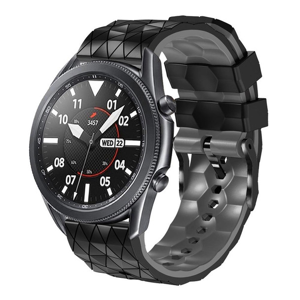 Xiaomi Haylou RS4 LS12 22mm Football Pattern Two-Color Silicone Strap(Black+Grey)