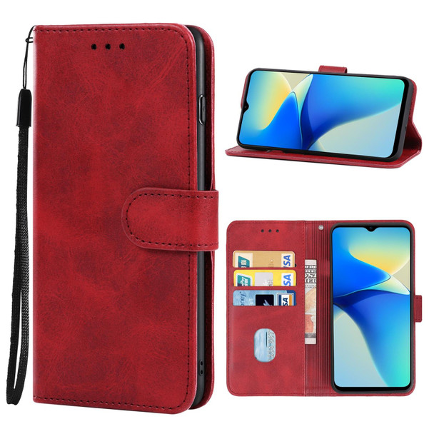 vivo Y30 5G Leather Phone Case(Red)