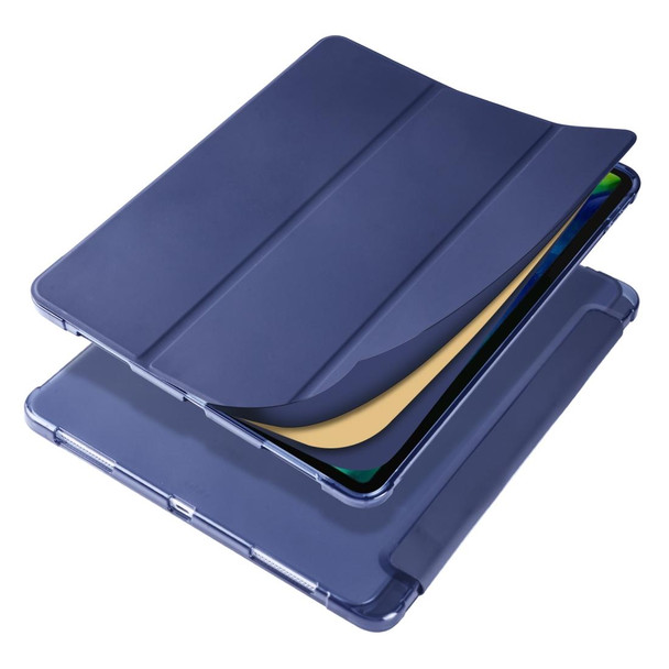 iPad Pro 12.9 (2020) / iPad Pro 12.9(2018) 3-folding Horizontal Flip PU Leather + Shockproof TPU Tablet Case with Holder & Pen Slot(Dark Blue)