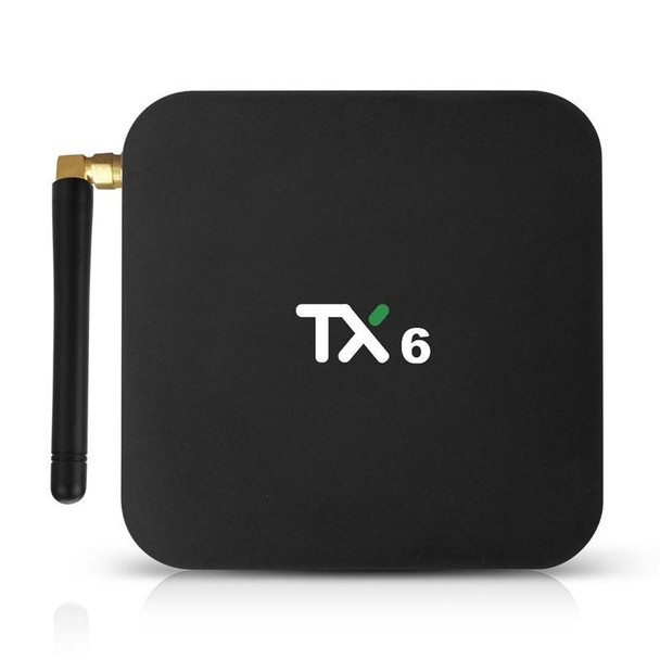 TX6 HD TV Box Media Player, Android 7.1 / 9.0 System, Allwinner H6, up to 1.5GHz, Quad-core ARM Cortex-A53, 2GB + 16GB, Support Bluetooth, WiFi, RJ45, UK Plug