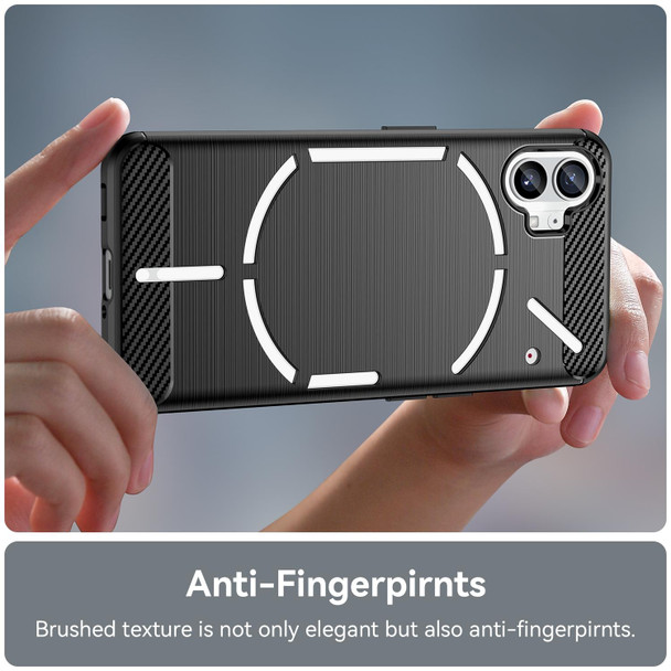 Nothing Phone 1 Brushed Texture Carbon Fiber TPU Phone Case(Black)