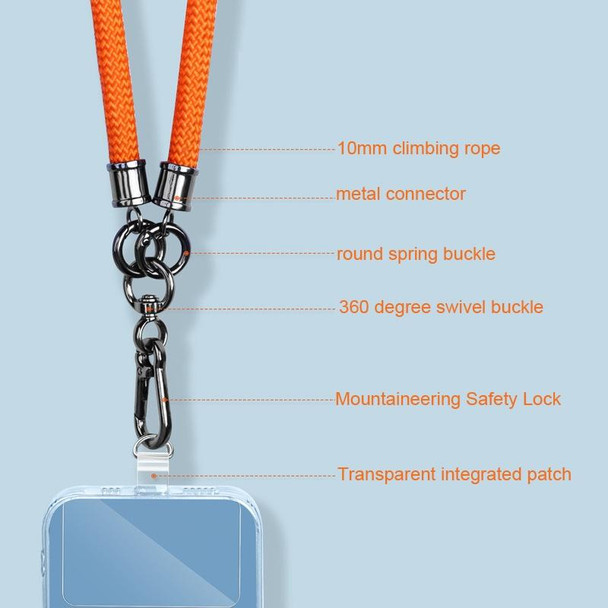 Mobile Phone Mountaineering Rope Lanyard  Can Be Hung Neck Or Crossbody(Brick Orange)