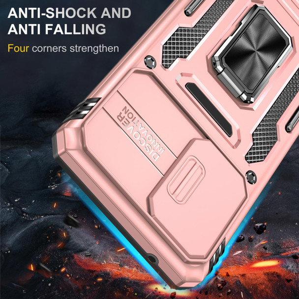 Samsung Galaxy A52 5G/4G Armor PC + TPU Camera Shield Phone Case(Rose Gold)