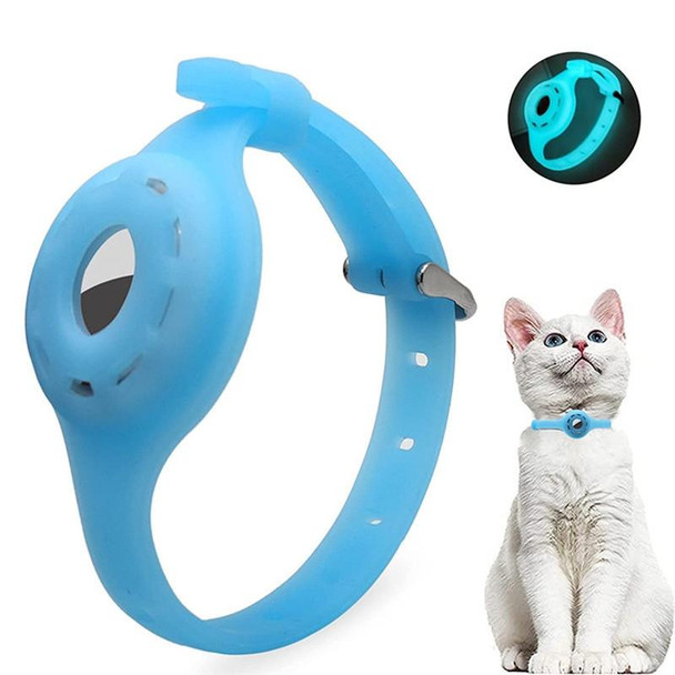 Pet Luminous Collar Locator Cover for Airtag, Specification: L(Luminous Blue)