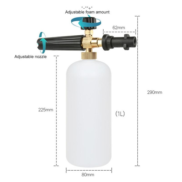 High Pressure Car Wash Foam Gun Soap Foamer Generator Water Sprayer Gun, Outer Wire: 14 x 1.5