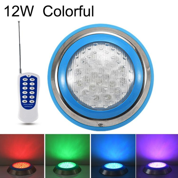 12W LED Stainless Steel Wall-mounted Pool Light Landscape Underwater Light(Colorful Light + Remote Control)
